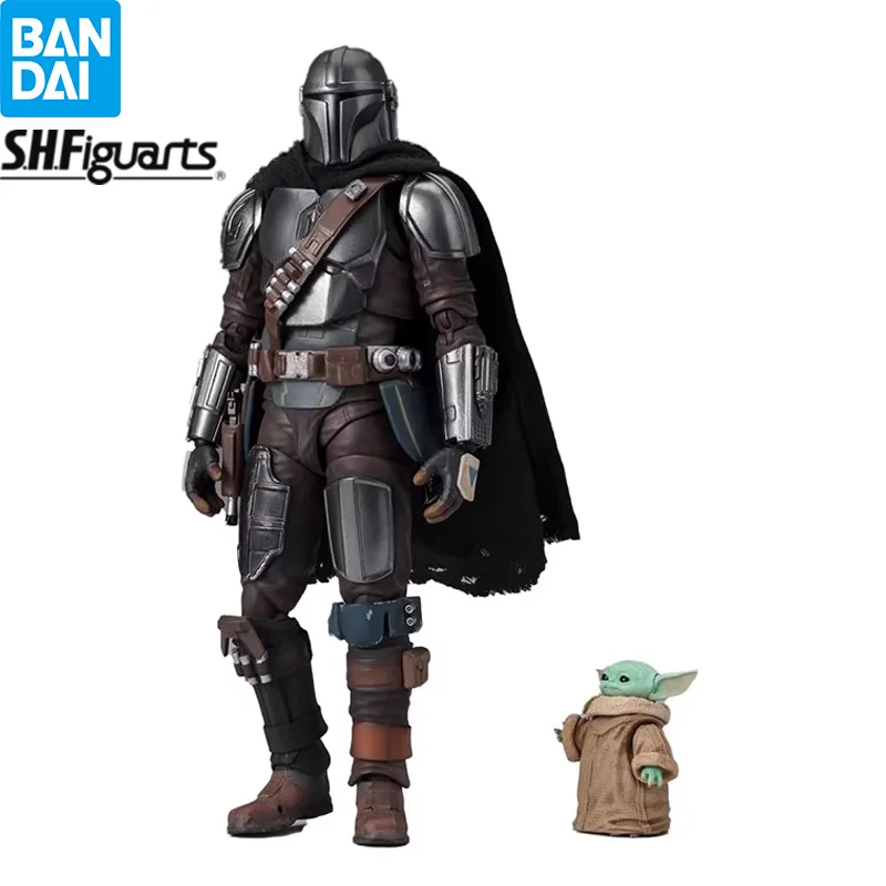 Original Bandai S.H.Figuarts Mandalorian & Grogu STAR WARS: The Mandalorian Anime Figure Action Model Collectible Toys Gift