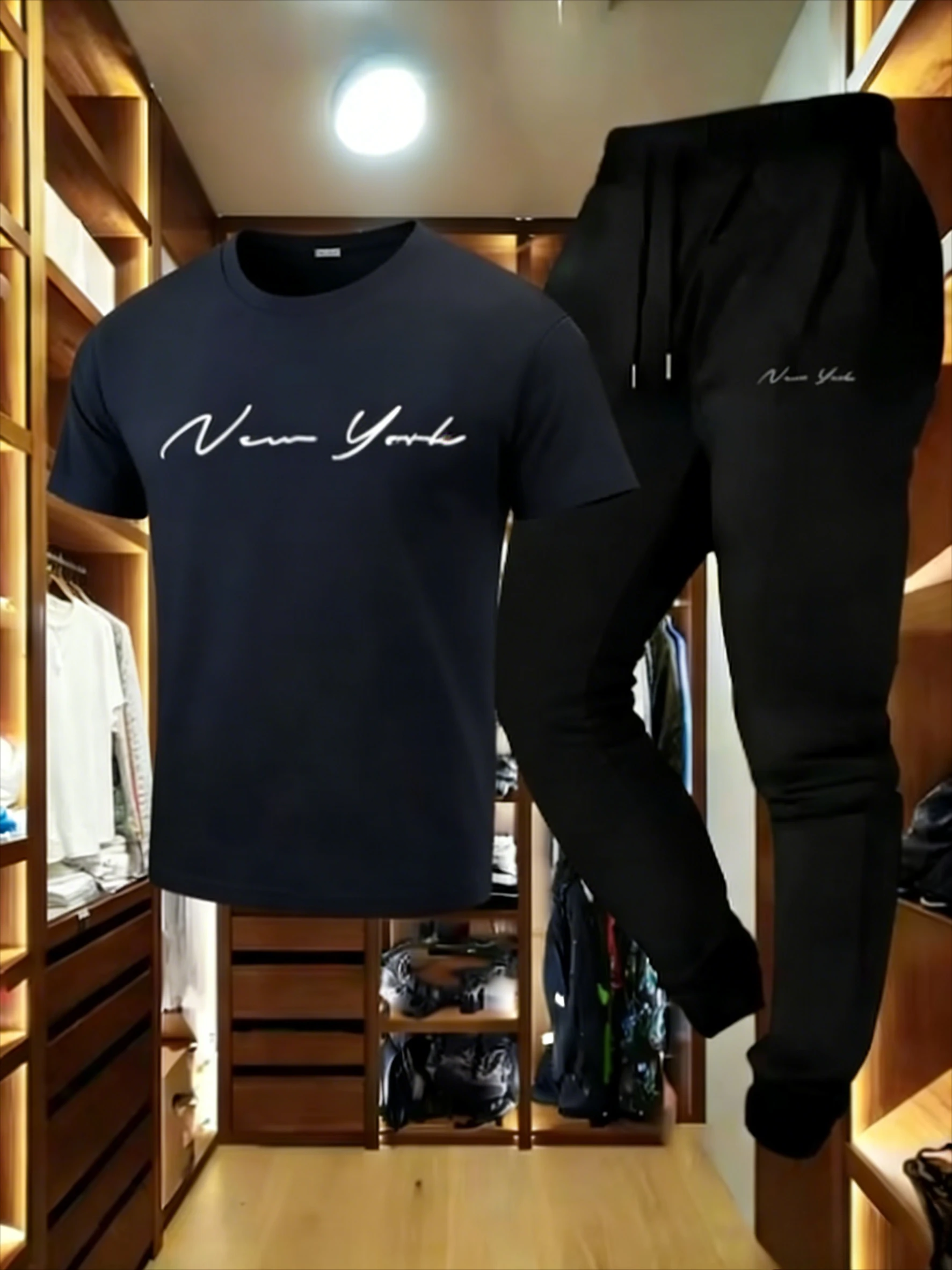 New York Themed Men's T-shirt set Soft Sweatshirt and Sweatpants Set Athletic Wear for All Seasons tracksuit clothes2026