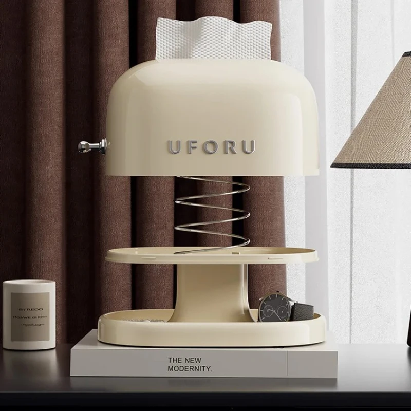

Luxury Living Room Tissue Box, High-End Napkin Holder, Vintage Coffee Table Storage Box, Creative Double-Layer Tissue Box