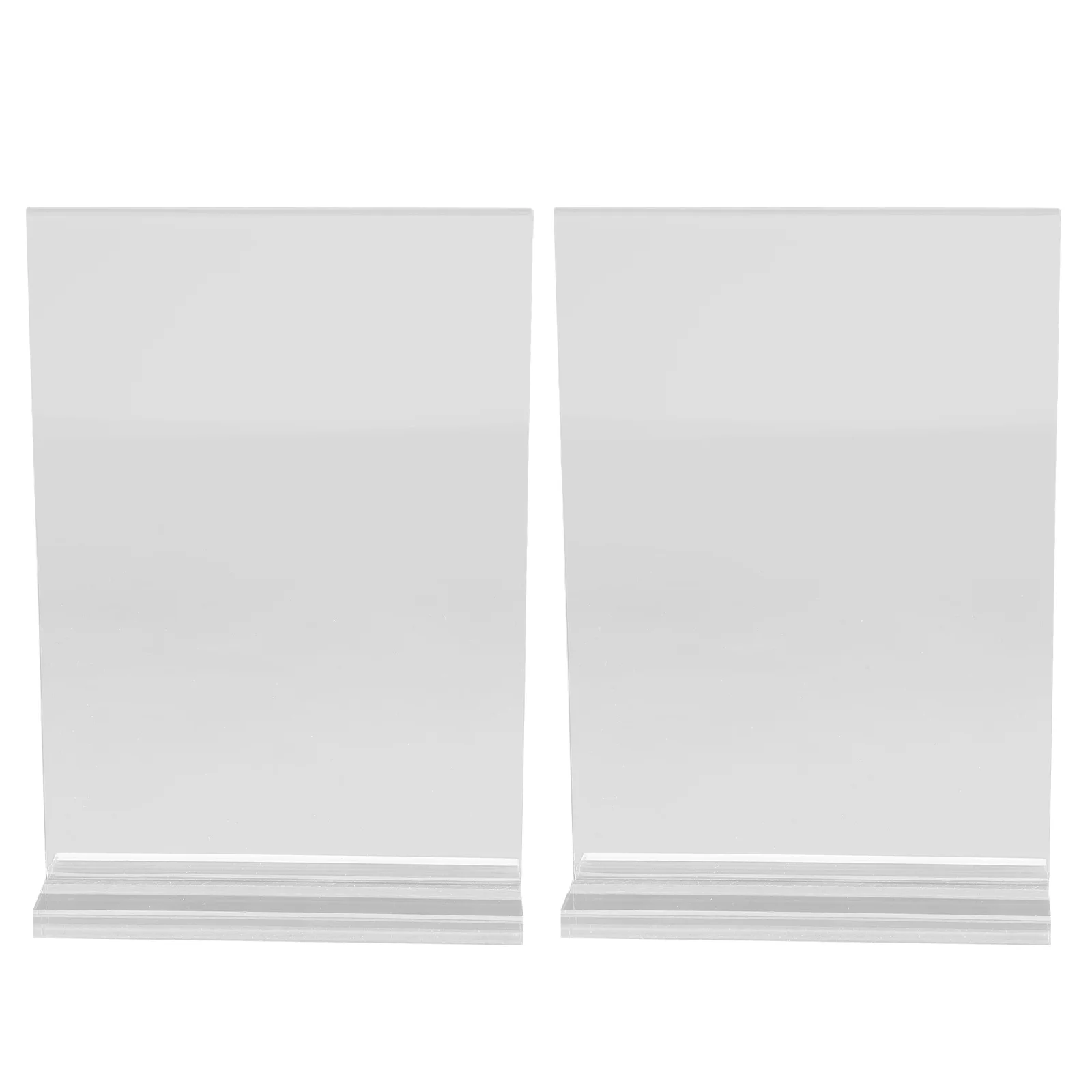 2pcs Acrylic Sign Holder Clear Display Stand For Menu Poster Tabletop Signage Free Standing Acrylic Display Stands Restaurant