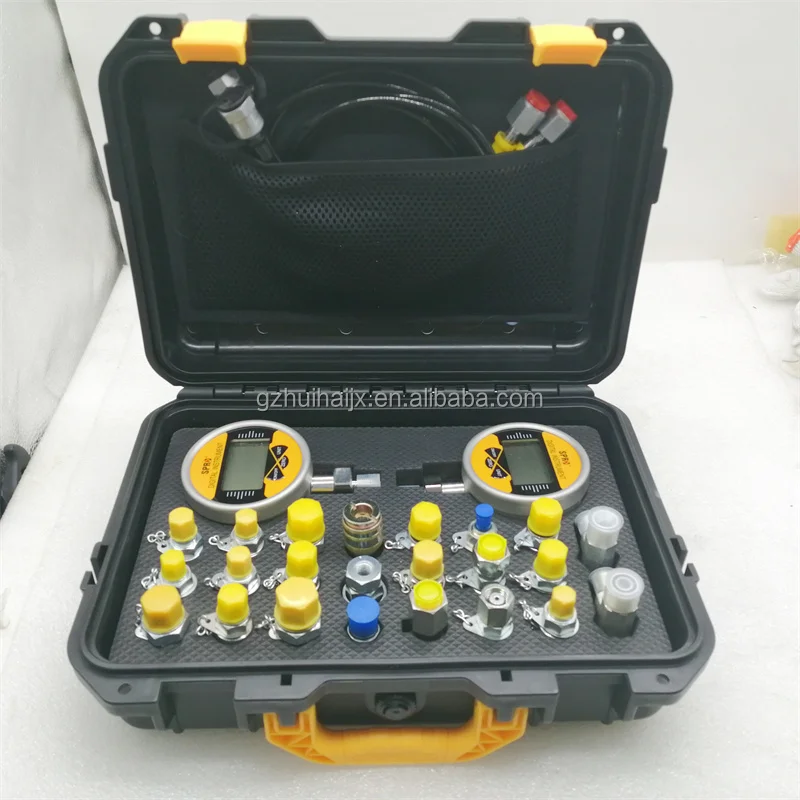 High Quality Universal Digital 2 Gauge Testing Tool Hydraulic Pressure 2 Gauge Test Kit Engineering Machinery Parts