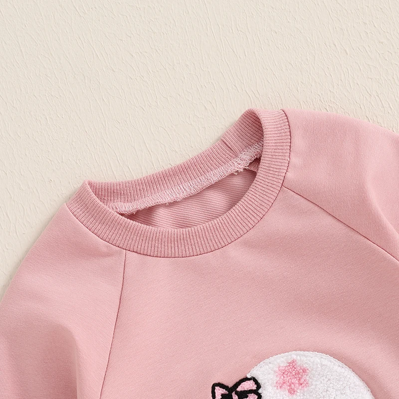 2024-06-19 Lioraitiin 0-18M Baby Halloween Casual Romper Long Sleeve O-Neck Ghost Embroidery Sweatshirt Romper for Fall Winter