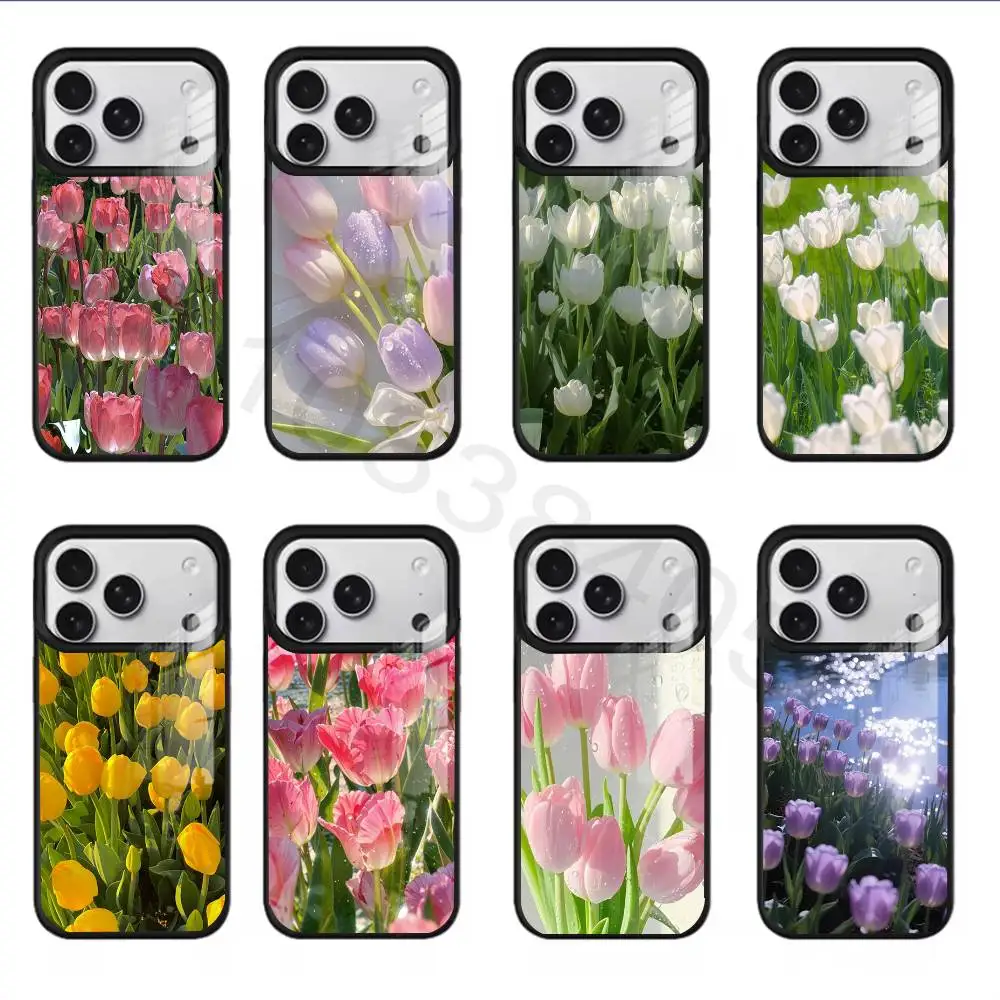 

Tulip For iPhone 11,12,13,14,15,16,17,Pro,Max,Plus,Mini,SE4,E Phone Case Magnetic For Magsafe Wireless