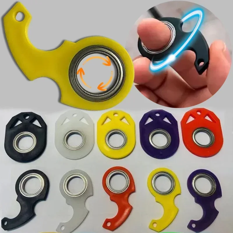 1Pc The Second Generation Fingertip Rotation Decompression Keychain Fidget Spinner Anti-Anxiety Toy Rotation