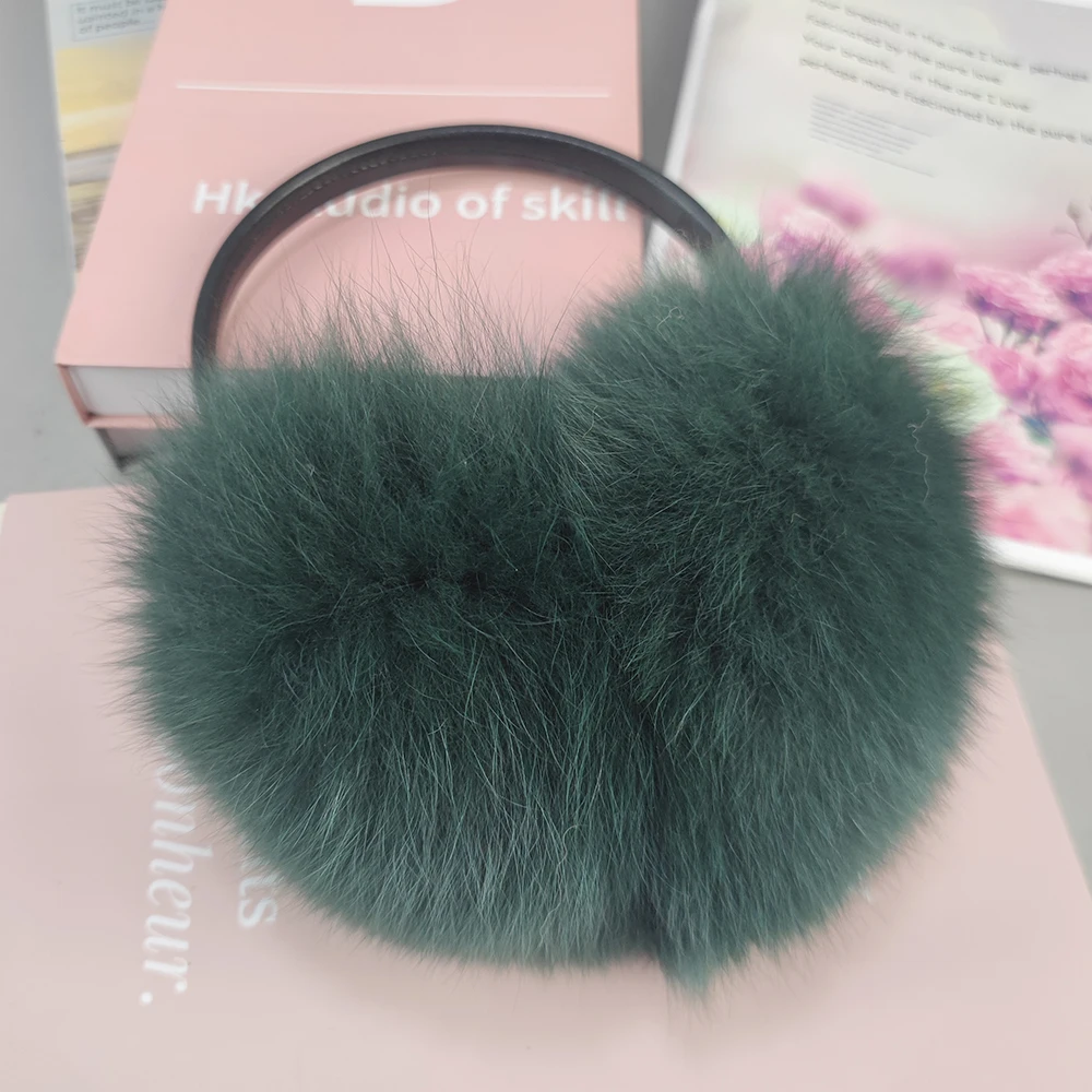 สไตล์ใหม่หรูหราสุภาพสตรี Fox FUR Earmuffs ผู้หญิงฤดูหนาว WARM Real Fox FUR Earmuffs สาว Earlap ขนาดใหญ่สุภาพสตรี Plush Earmuff