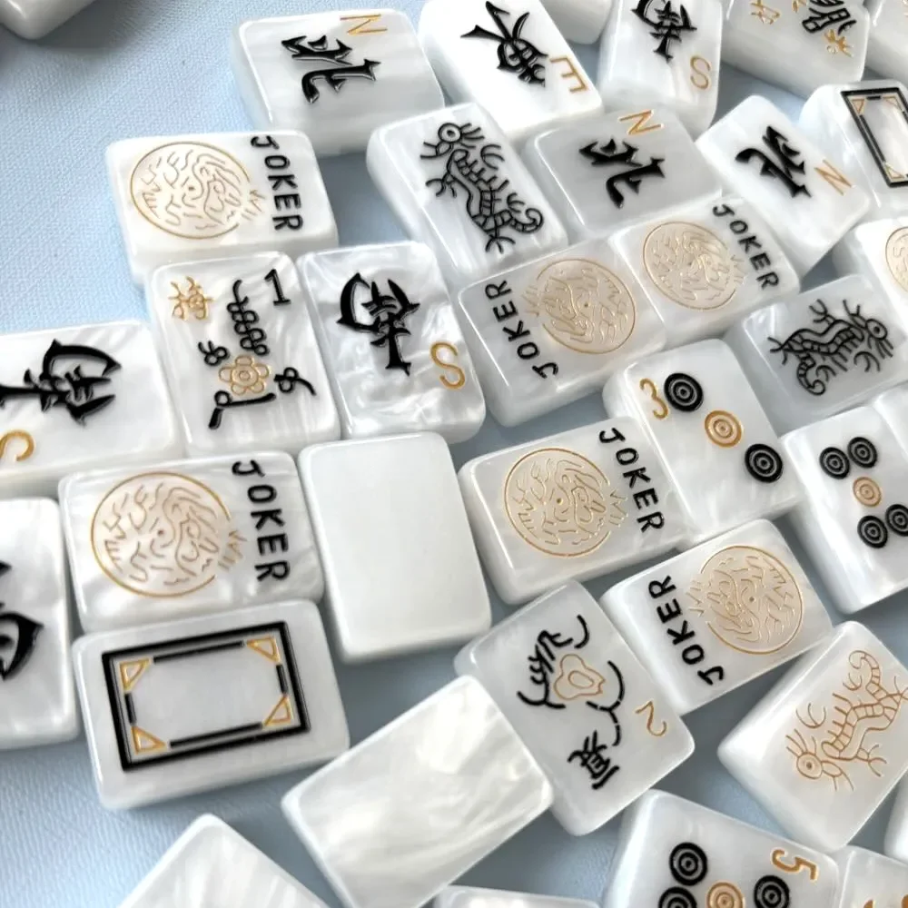Board Game Mahjong - Peças de Mahjong Americanas em Preto