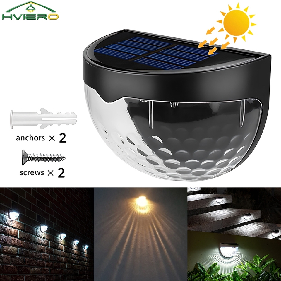  Solar Lights Outdoor 6LED Semi-circular Wall Step Garden Layout Terrace Ambiance Decorated IP65 Waterproof Family Courtyard Lamp 