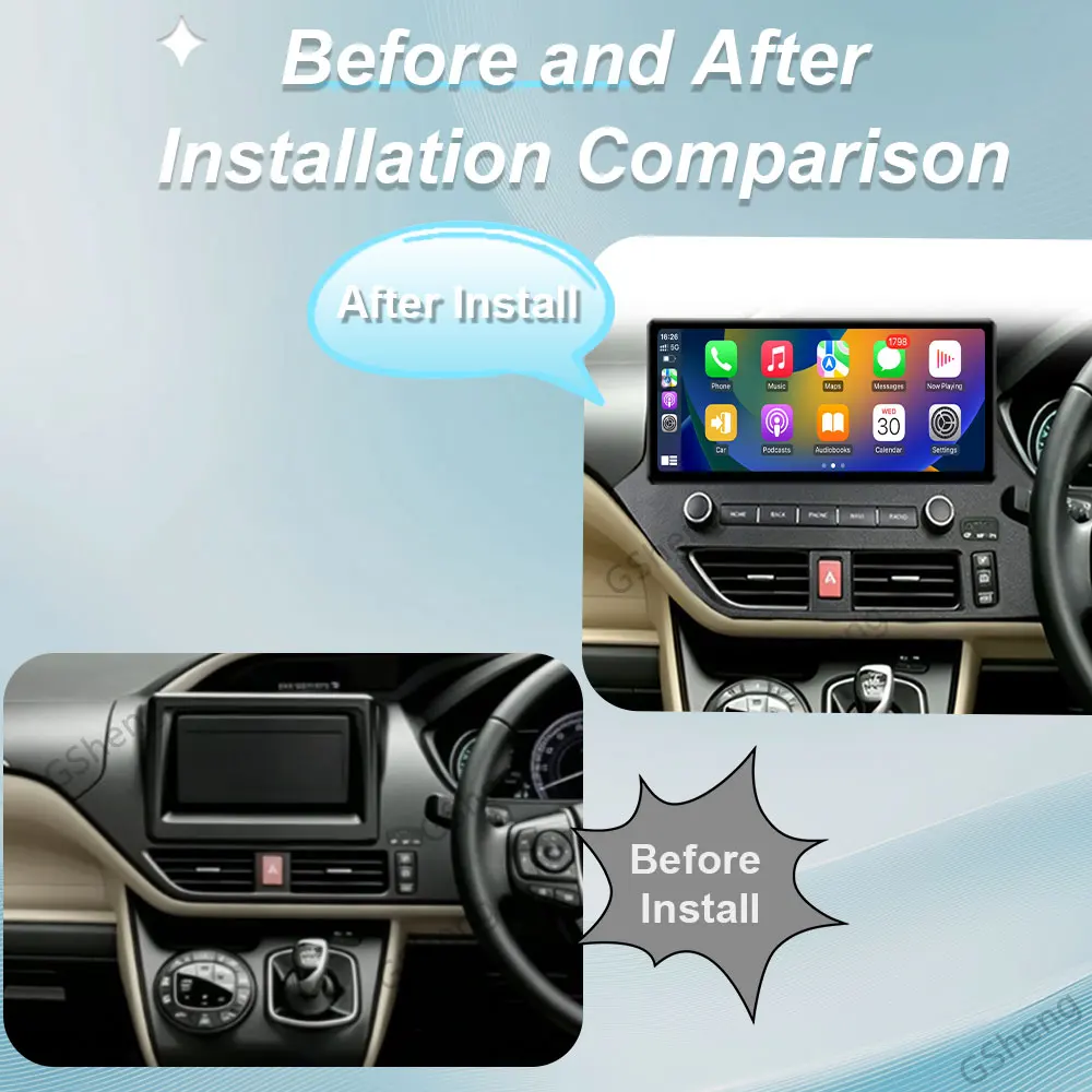 12.3 inch For Toyota Noah 2014‑2017 Car Radio GPS Navi CarPlay Android Auto Bluetooth WiFi DSP IPS Touch Screen Head Unit RHD