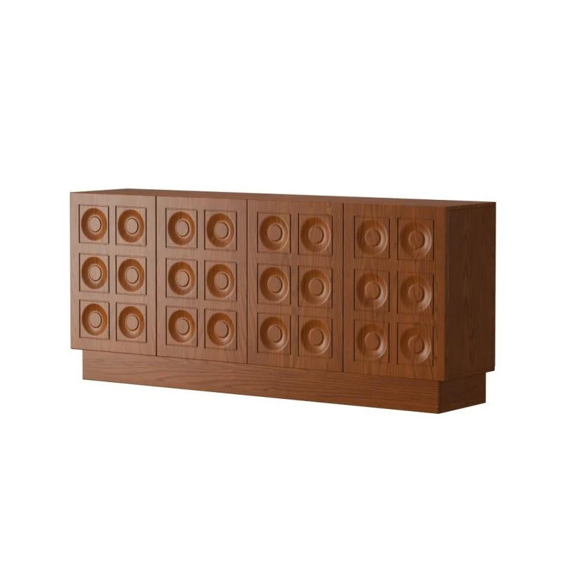 Retro solid wood drawer cabinet TV display storage living room cabinet furniture cabinet