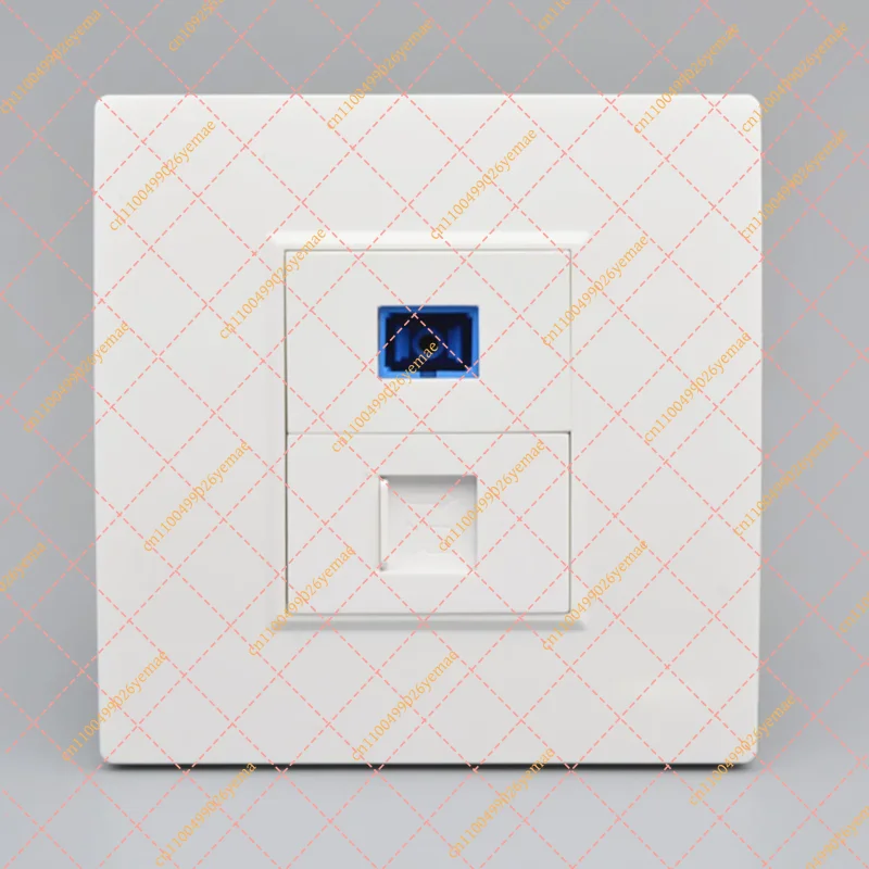 Fiber Optic and RJ45 Network Wall Outlet Panel, Fiber Socket with Network Jack Connector