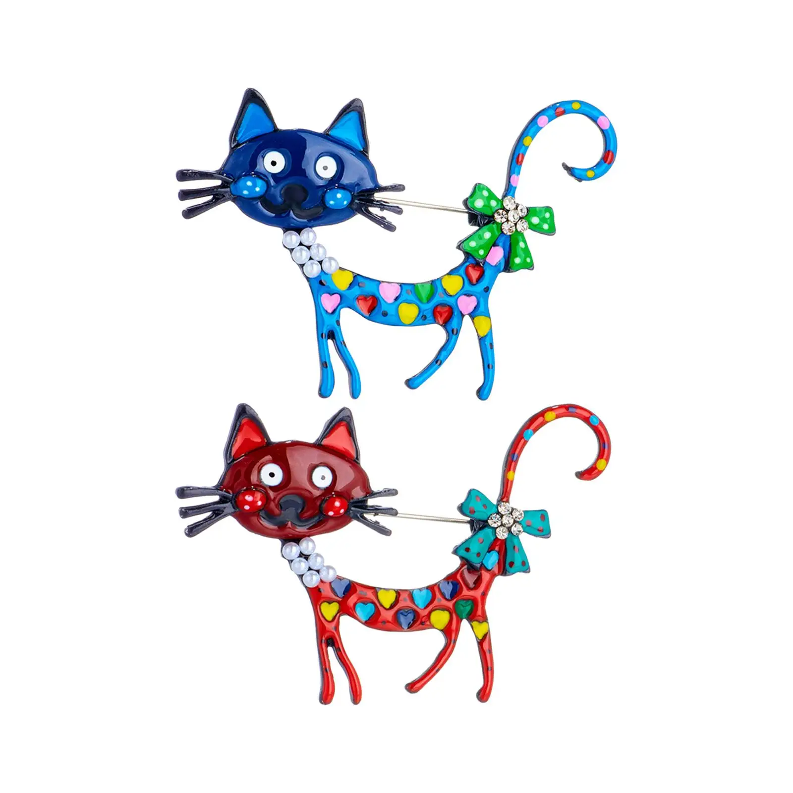 2-6pack Kitten Brooch Pin Costume Accessories for Teen Girls Alloy