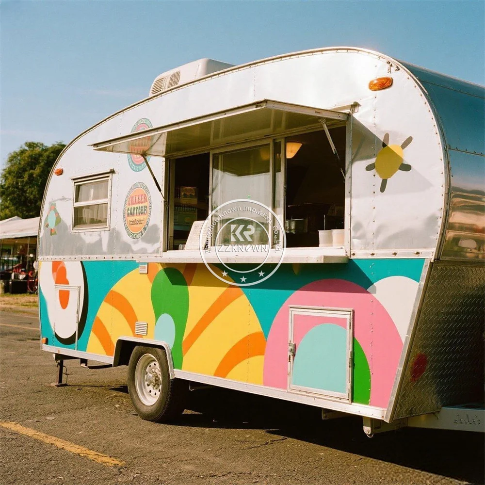 

Custom Catering Trailer Mobile Bar Food Trailer With Full Kitchen Street Hot Dog Pizza Cart Street Fast Food Truck For Sale