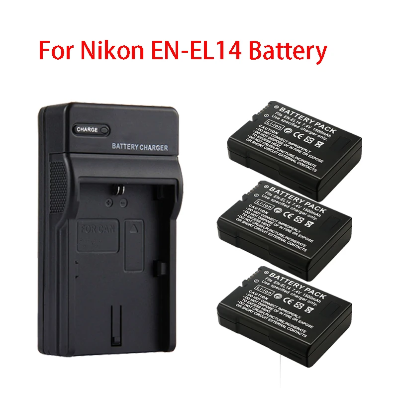 

Аккумулятор EN-EL14 EL14 для фотоаппаратов Nikon P7000 P7100 P7800 P7700 D3100 D3200 D3300 D3400 D3500 D5600 D5100, 1500 мАч
