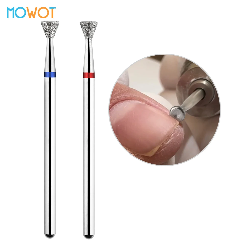 MOWOT 1Pc Punta da trapano per unghie diamantata Punta da trapano rotante per rimozione cuticola per lucidatura del gel 3/32 ''Fresa Strumento accessorio per unghie