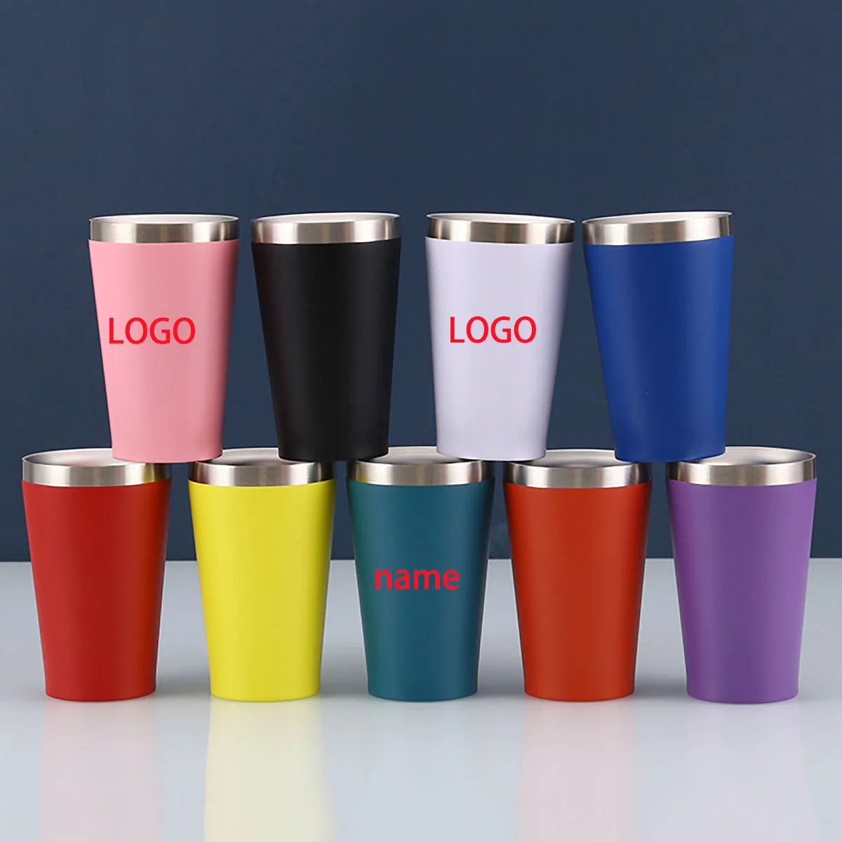 

16oz Mate Wine Thermal Beer Mug Bingba Cool Cold Ice Cups Stainless Steel Coffee Thermos Water Bottle Vacuum Insulated Tumbler