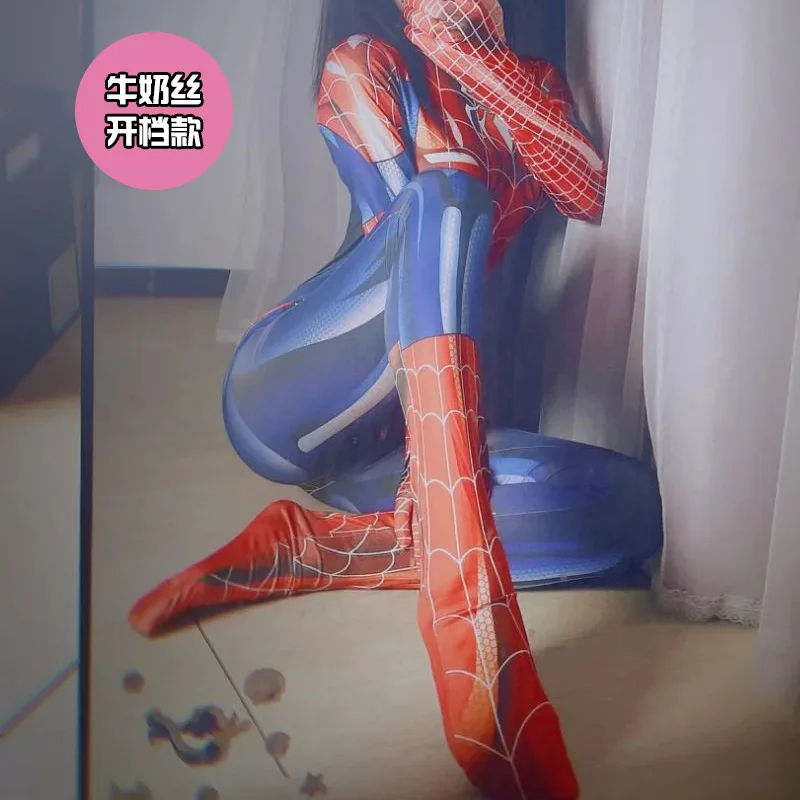 Plus Size Spiderman Cosplay Woman Corset Cos Women's Black Spider MJ Tiktok Same Adult Female Role Play Open Crotch Jumpsuit