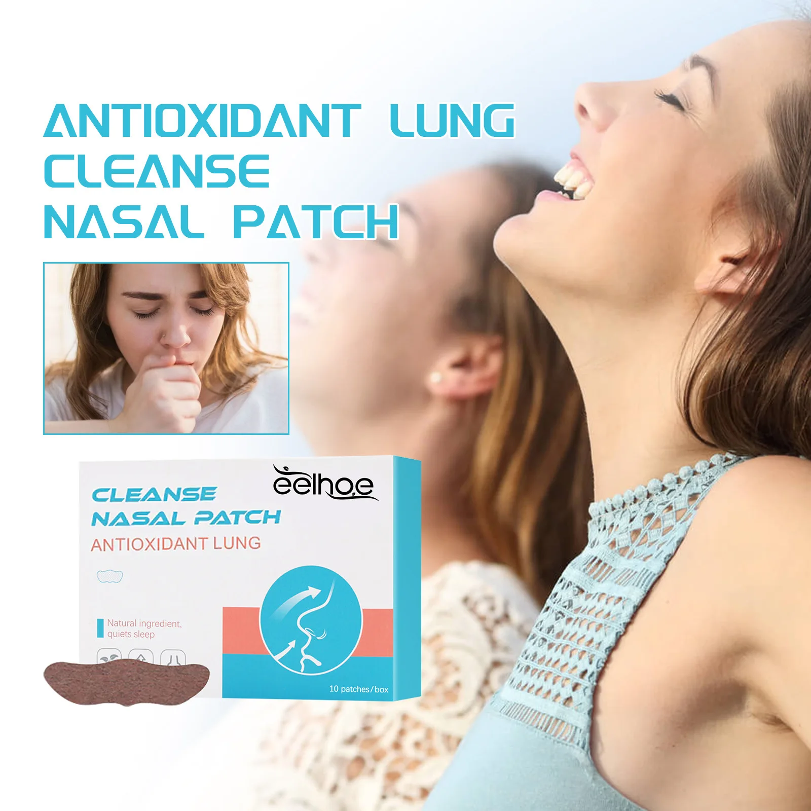 Herbal Cleansing Lung Patch Clear Liver Moistening Lung Detox Relieve Nasal Congestion Cough Promote Better Breathe Nasal Strips