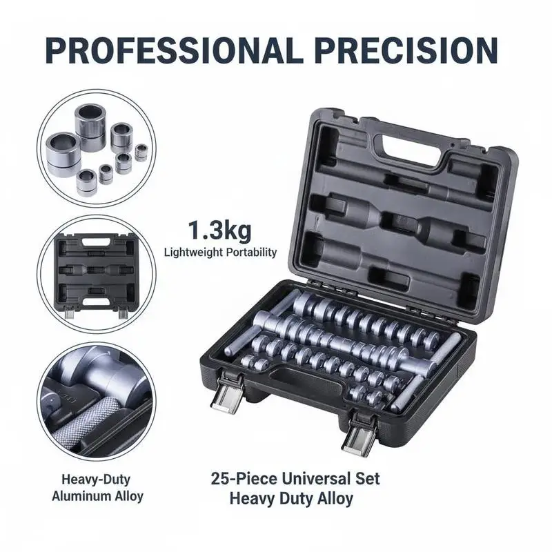 

Bushing Driver Tool Set 25 Pcs For Vehicle Maintenance Workshop Garage, Heavy Duty Aluminum Alloy Bearing Race Seal Removal Installation Tool Kit Storage Case Included