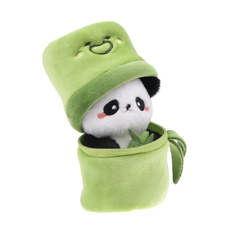 11cm 2 In 1 Cute Bamboo Tube Panda Plush Kawaii Tearful Panda Stuffed Animal Plushie Super Soft Plush Panda Keychain