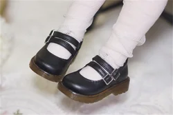 Spot Inventory BJD MSD MDD 1/4 1/6 Girls Cute Soft Soled Round-Toe Chunky-Heel Girls' Leather Shoes BJD Doll Accessories