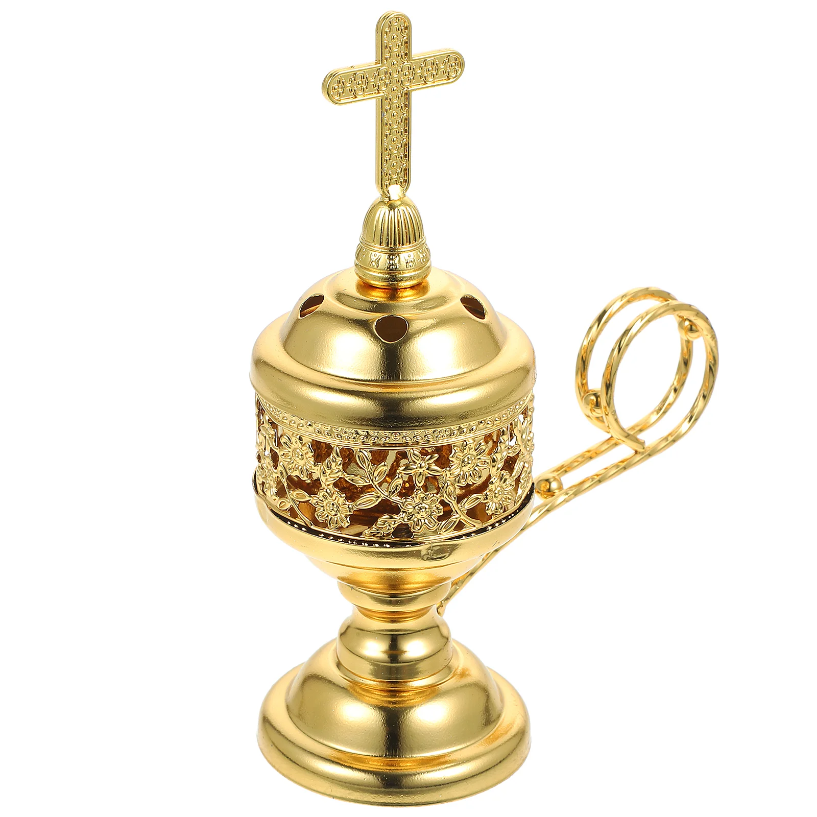 Middle Eastern Metal Small Incense Burner Indoor Sandalwood Household Silver Uncharged 1pc Decorative Censer Holders Desk