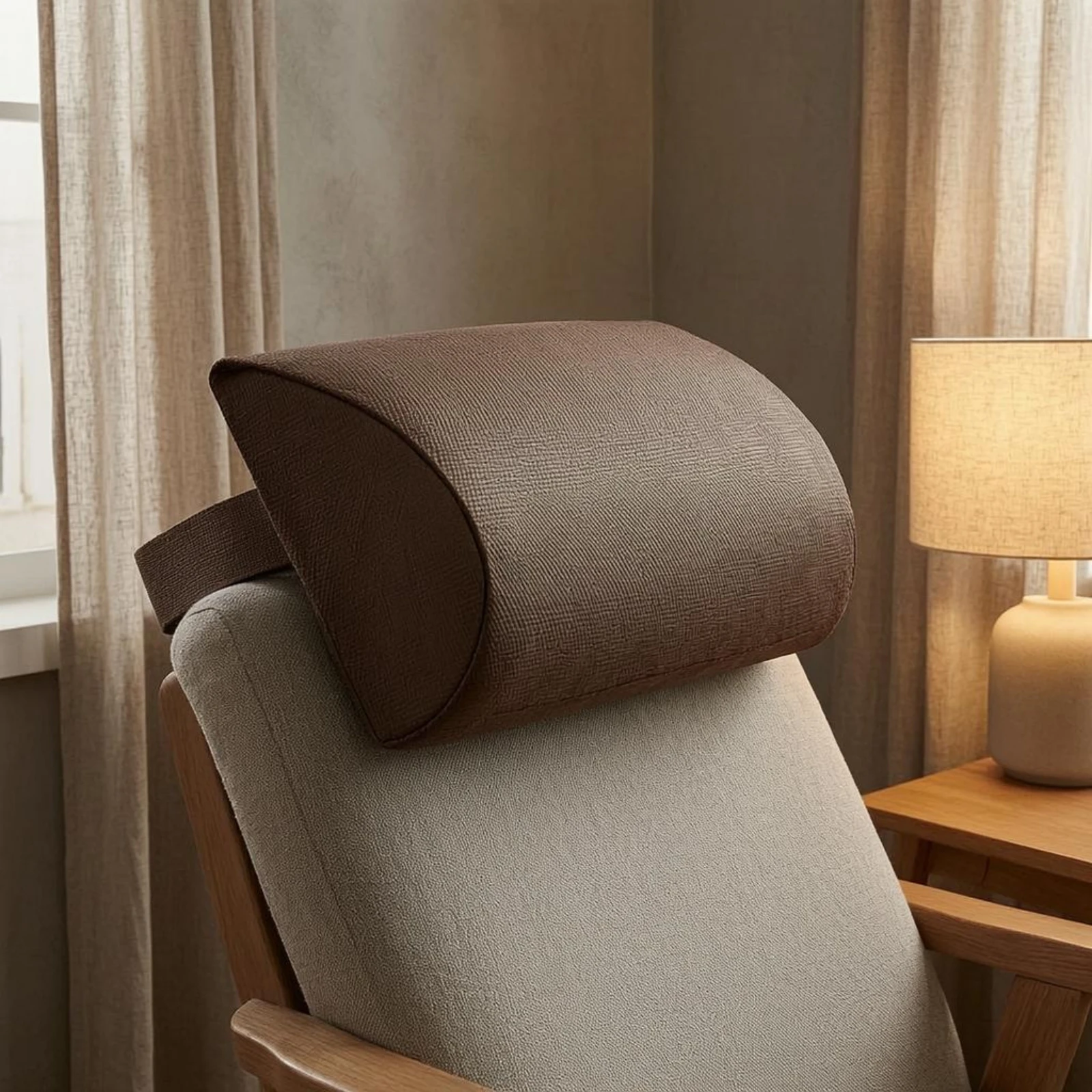 Reclining Chair Headrest Pillow Woven Texture Lounge Chair Headrest Recliner Head Pillow Washable
