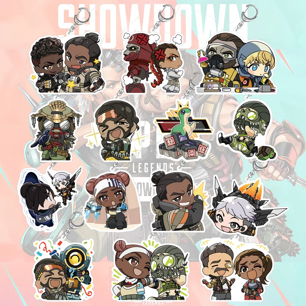 Lucky Seven Anime Peripheral Store AE Legends!Caustic Blooodhound Loba Mirage Crypto Acrylic Keychain Pendant ornament Decor