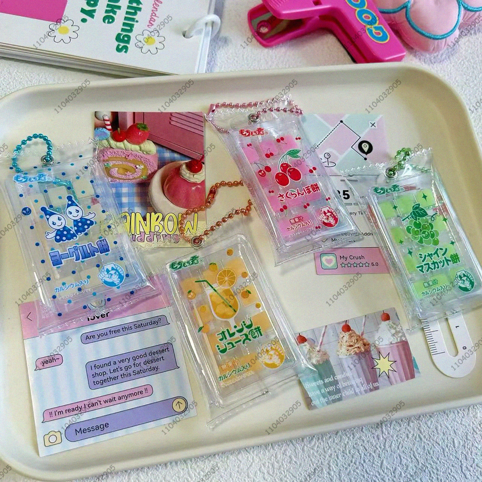 اليابانية محدودة لعبة الكبسولات لطيف الغذاء المفاتيح مسواك الحلوى و موتشي الحلوى داغاشي Kawaii الغذاء قلادة حقيبة سحر الديكور