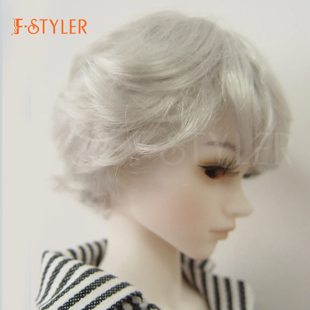 FStyler Doll Wig Little Short Waves Curls BJD Soft Synthetic Mohair Various Colors Hair Accessories Customization 1/3 1/4 1/6