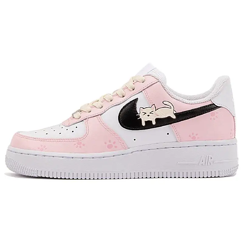 【Customize】Nike Air Force 1 Skateboarding Shoes Women's Low-top Pink/white Sneakers shoes DD8959-100