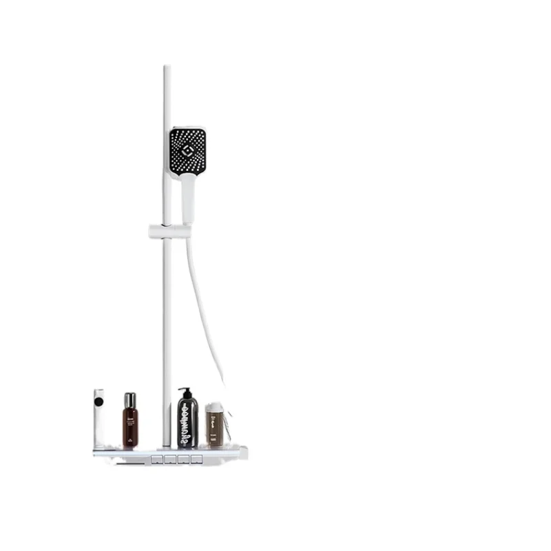 

*Gun gray smart thermostatic shower set, piano key shower, digital display with ambient light, all copper bath shower.