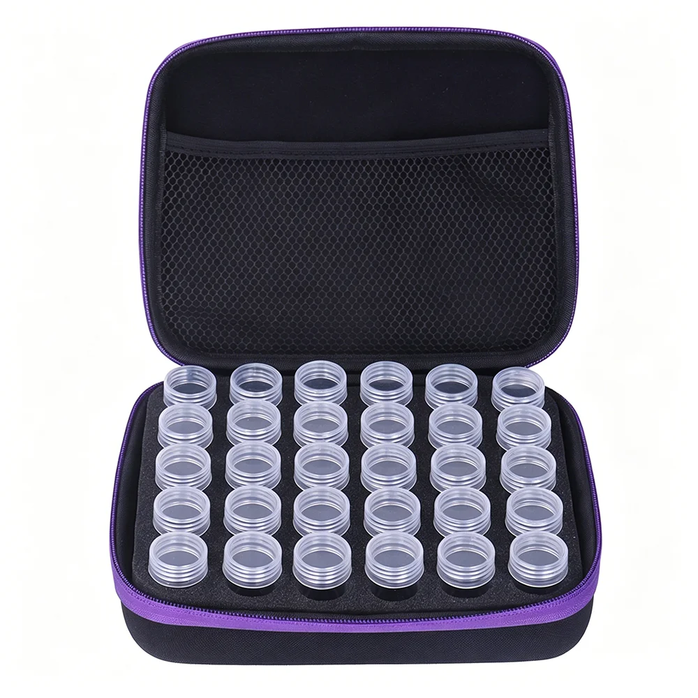 30 Bottles Storage Bag 5D Diamond Painting Accessories Tools Storage Box Carry Case Diamant Painting Tools Container Bag