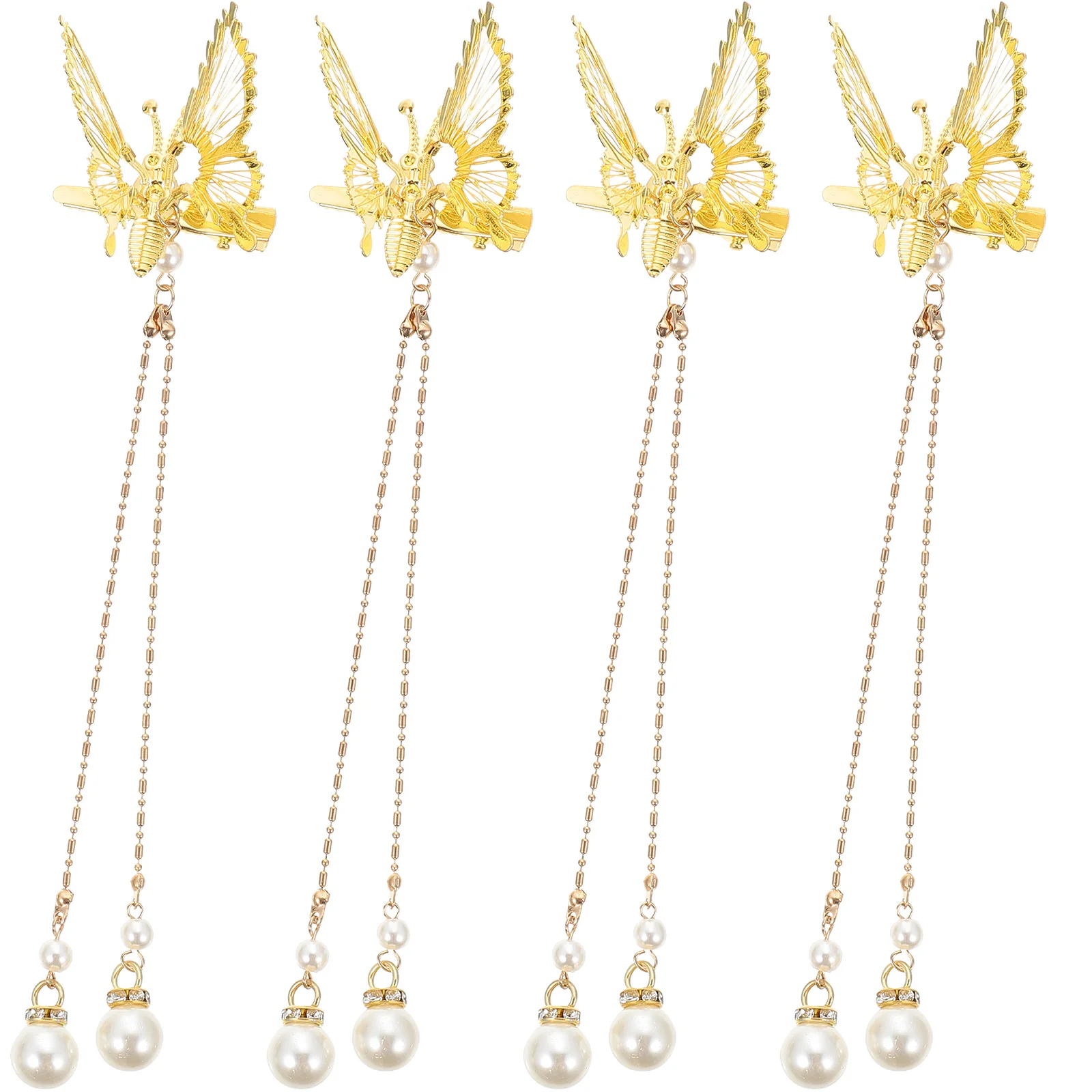 

Butterfly Hair Clip Alloy Rhinestones Moving Pin Tassel Barrettes Women Girls Hair Accessories Wedding Party Daily Wear