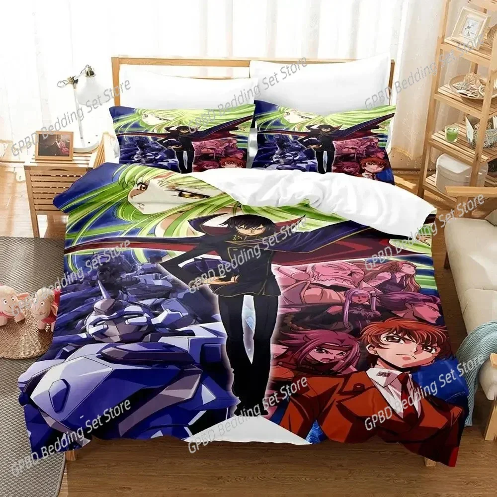 

Anime CODE GEASS Lelouch 3D NEW Duvet Cover Pillowcase Bedding Set Adult Girl Bedroom Decoration Children Single Double Large
