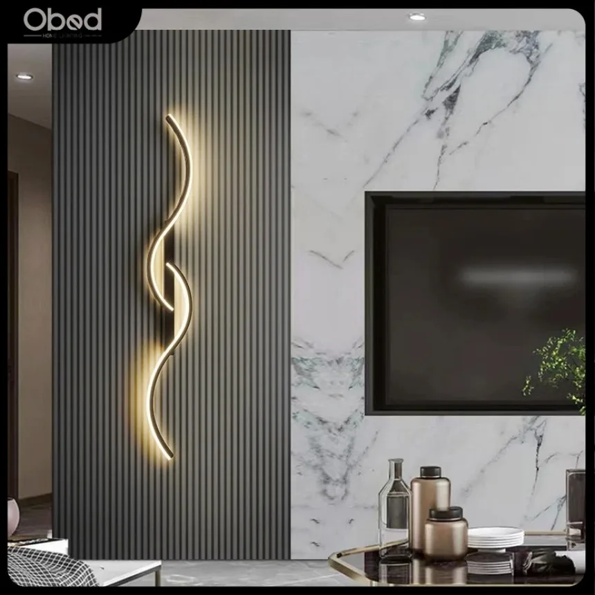 

LED Wall Lamp Modern Minimalist Strip Bedroom Bedside Indoor Home Led Lighting Living Room TV Background Decoration Wall Lamp