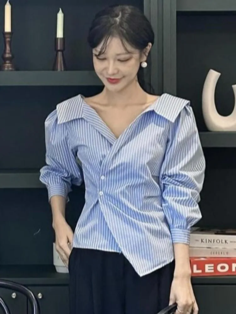 Ele Loose Long Sve Ne irt oulder Bared Pure Color Casual Sle Top alla moda da donna Faionable All-Match irt