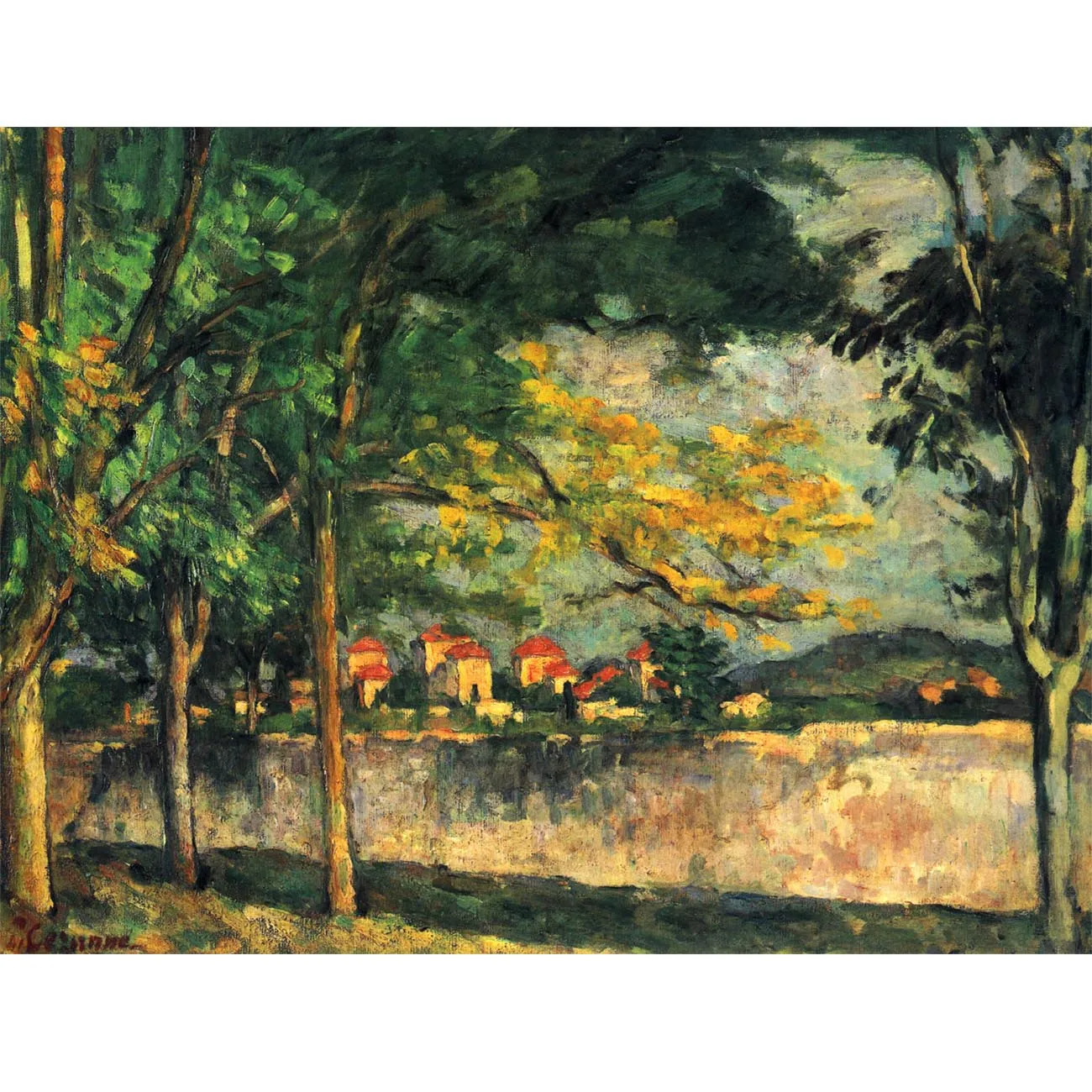 Hand painted high quality reproduction of Die Mauer by Paul Cézanne  landscape oil painting for living room Home decorations art