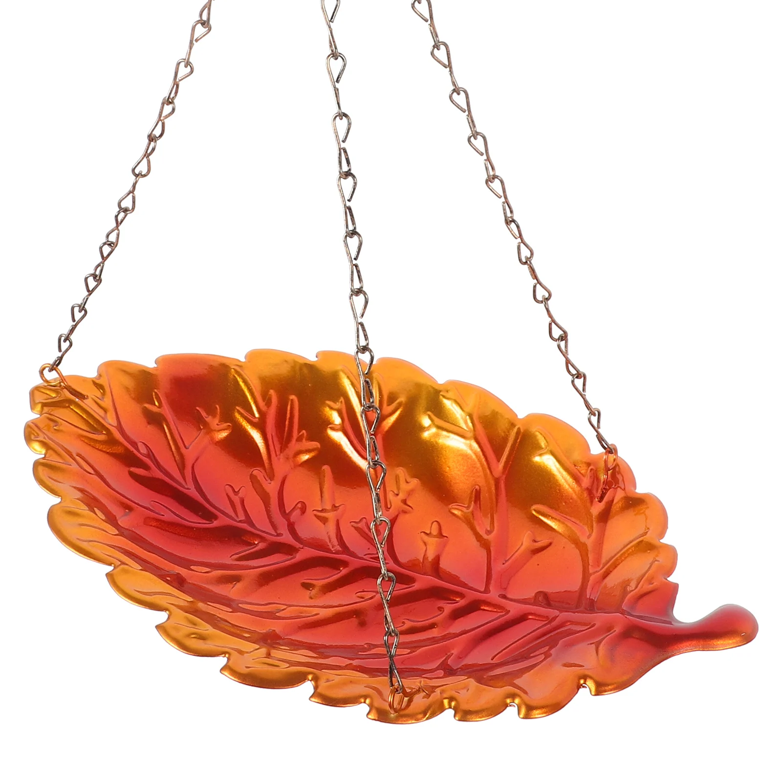 

Sturdy Metal Hanging Bird Feeder Outdoor Leaf Shaped Food Container Large Capacity Feeding Tray For Garden Backyard Parrot Cage
