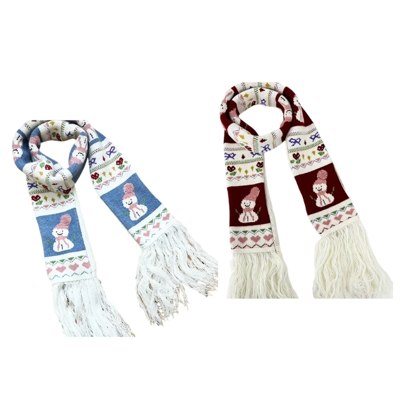 Fashionable Large Scarf Cold Weather Warm Scarves Comfortable Snowman Scarf for Casual Occasion