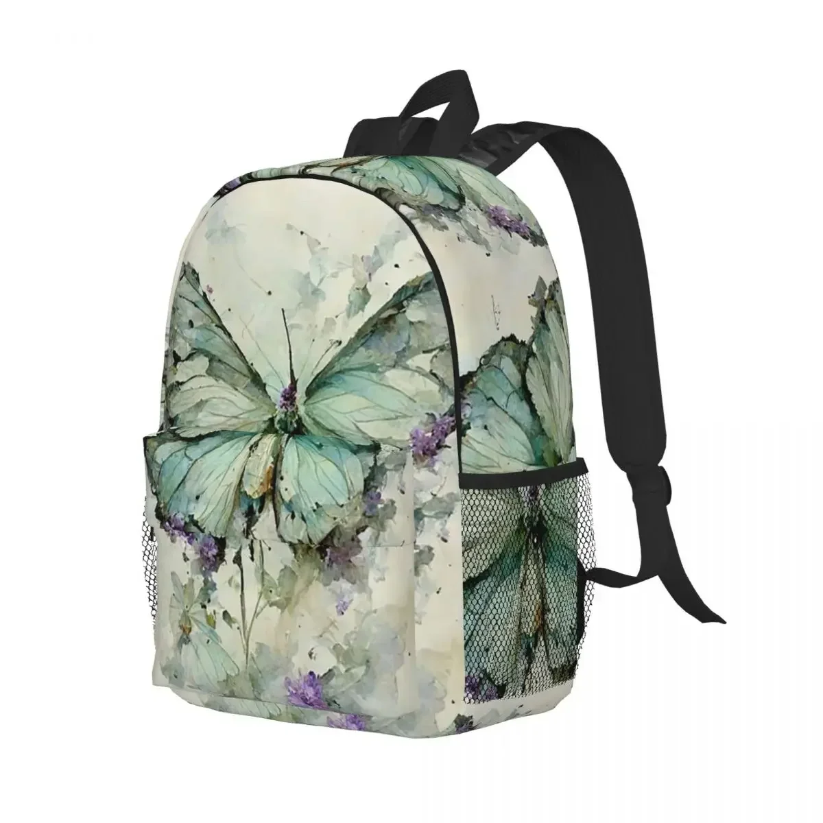 

Мятно-зеленый современный рюкзак с бабочкой, студенческая сумка для книг для мальчиков и девочек, детская школьная сумка, компьютерные сумки на плечо для мужчин и женщин