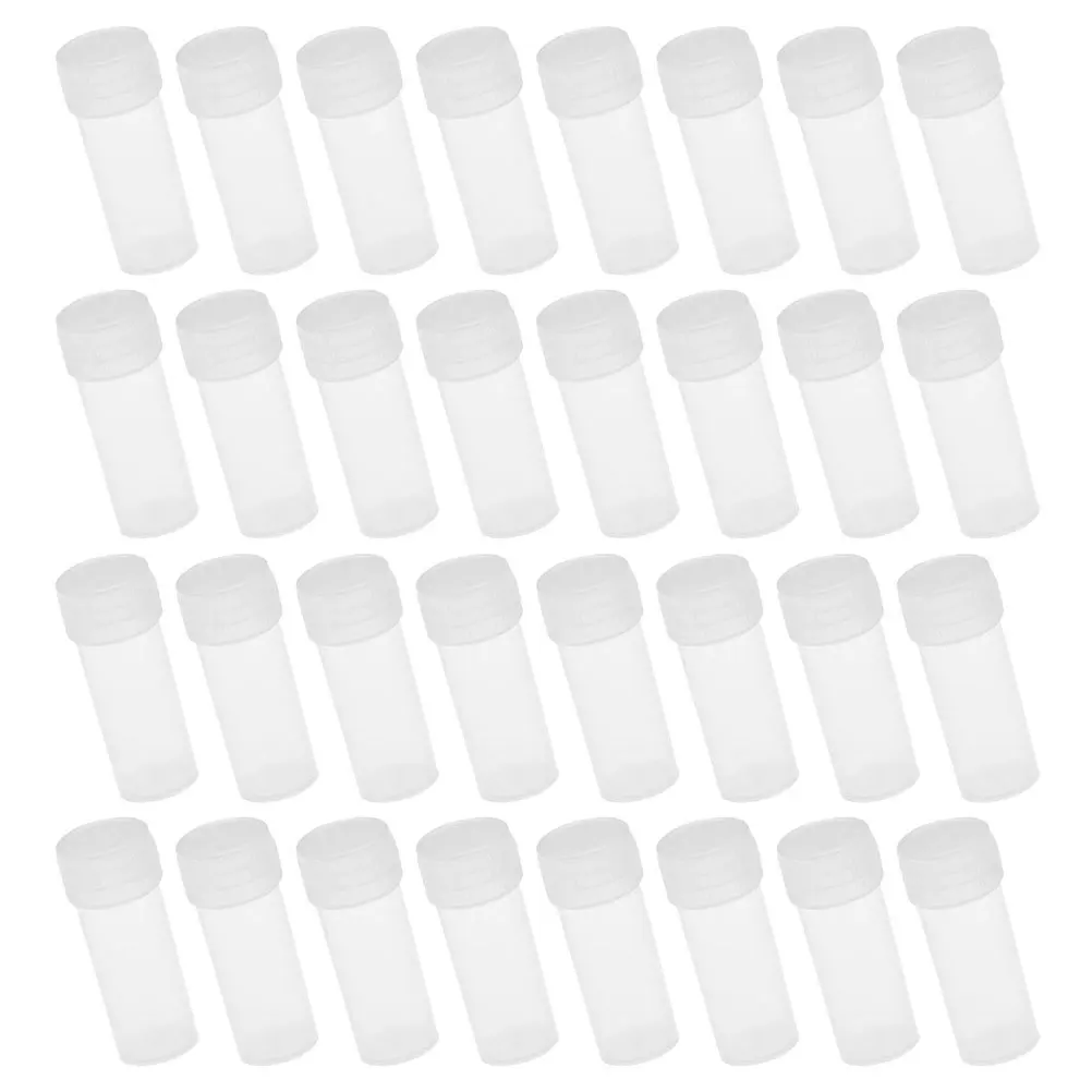 

50Pcs Storage Small Bottles 5Ml Refillable Plastic Test Tubes with Screw Cap for Powder Liquid Jewelry Sample Organization