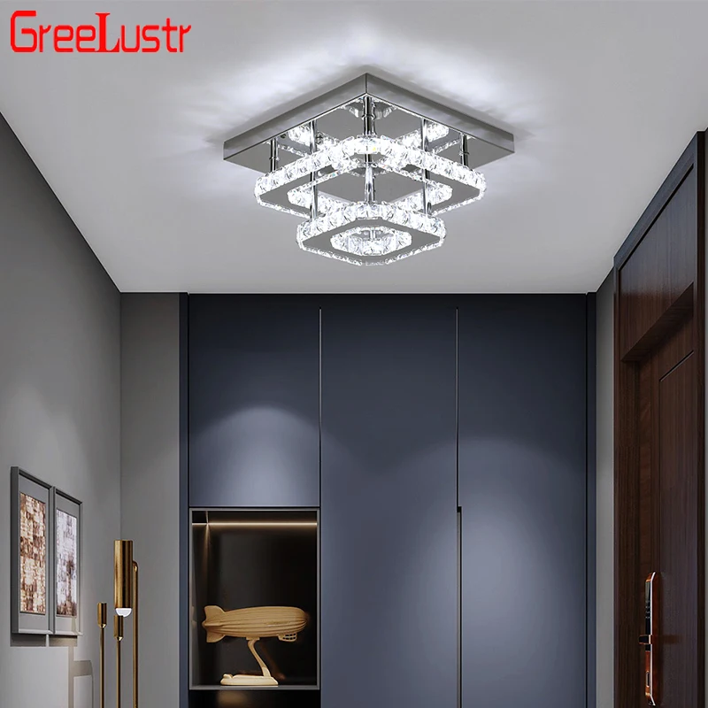 

Crystal Led Ceiling Chandelier Lamps Modern Square Ceiling Light Decora Bedroom Dining Room Home Pendant Lamp Appliance Fixtures