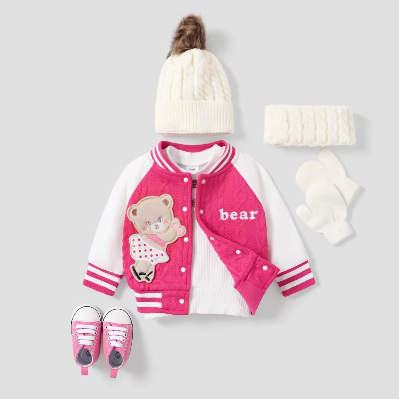 PatPat Baby Girl/Boy Childlike Bear Animal Pattern Coat