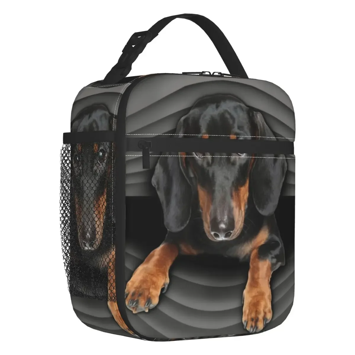 Dachshund Dog Portable Lunch Boxes for Women Badger Sausage the Wiener Puppy Thermal Cooler Food Insulated Lunch Bag Office Work