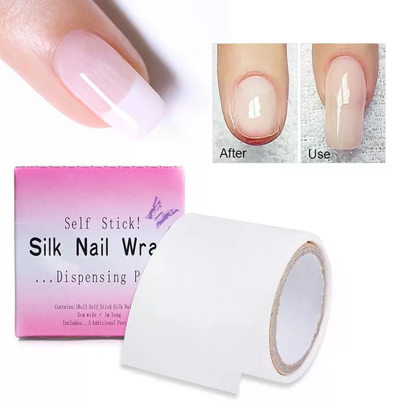 Repair Nail Silk UV Gel Building Fiber French Manicure Tools Nail Forms Extension Tips Adhesive Stickers Protect Nail 1 Roll