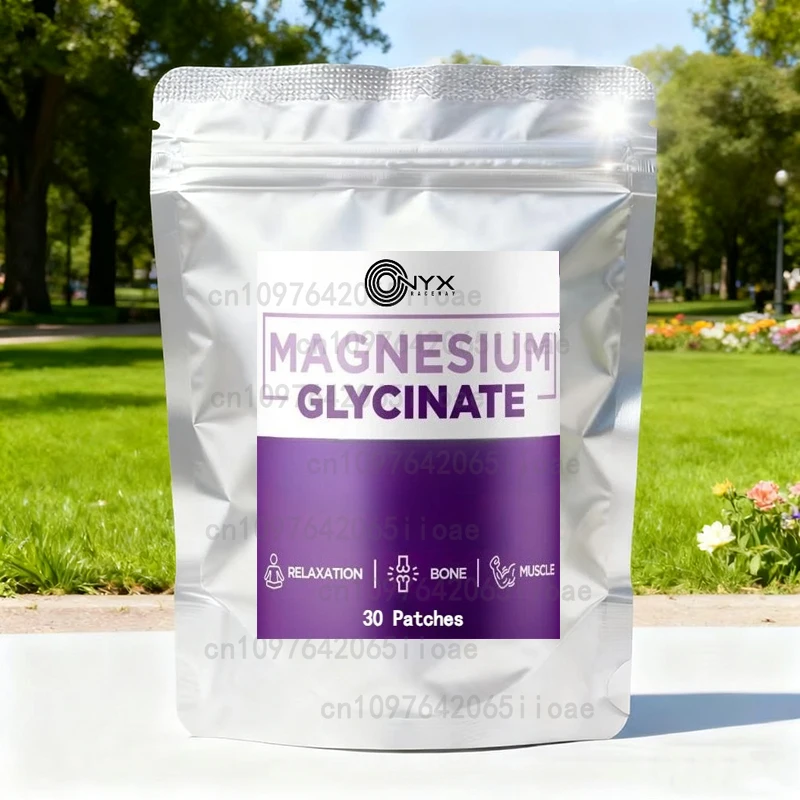بقع المغنيسيوم الجليسينات عبر الجلد للإجهاد والأعصاب والنوم والعضلات والتمثيل الغذائي 30 رقعة #1