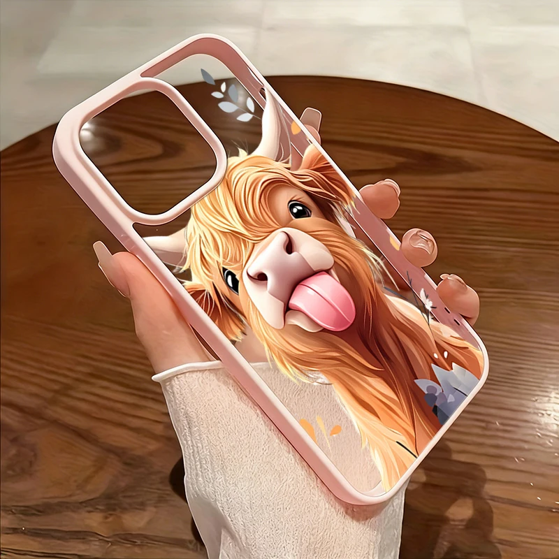Highland Cow With Its Tongue Design Magnetic Case For Samsung Galaxy S26 Ultra S25 Plus S24 S23 FE A17 A37 A57 A56 A55 A54 Cover
