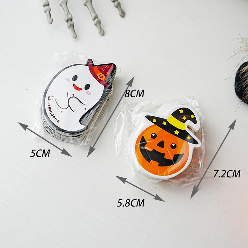 50PCS/bag Christmas Halloween Candy Package Card Ghost Pumpkin Holder Biscuits Decoration Kids Gift Home DIY Supplies