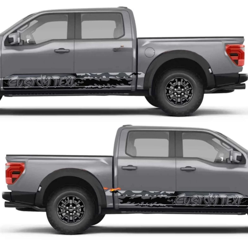 

Agressive Block Abstract Graphics Side Doors Rocker Panel Vinyl Decal Sticker For Ford F150