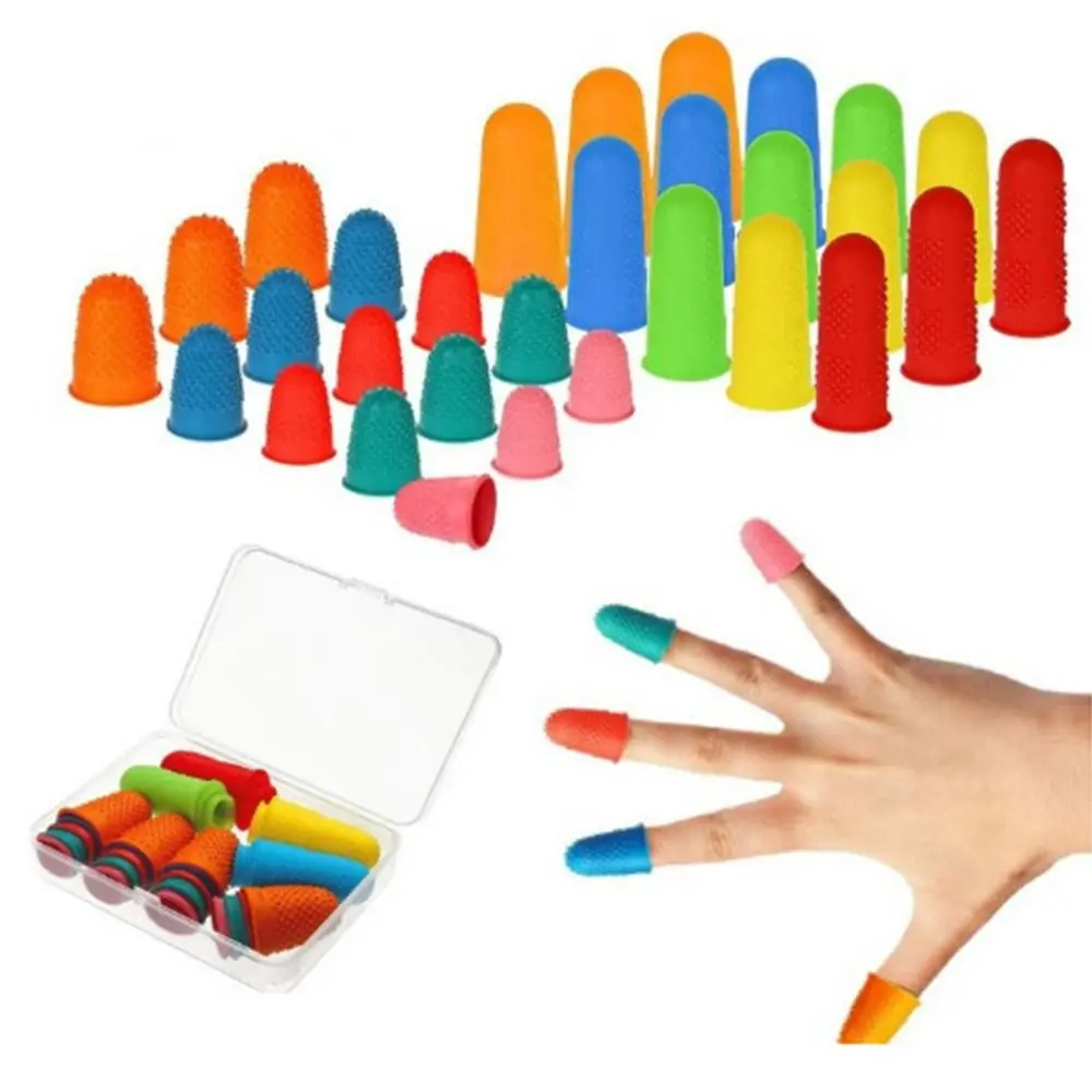 5/20PCS Natural Rubber Finger Cots Quilting Embroidery Particle Finger Tip Cover Reusable Cleaning Accessories